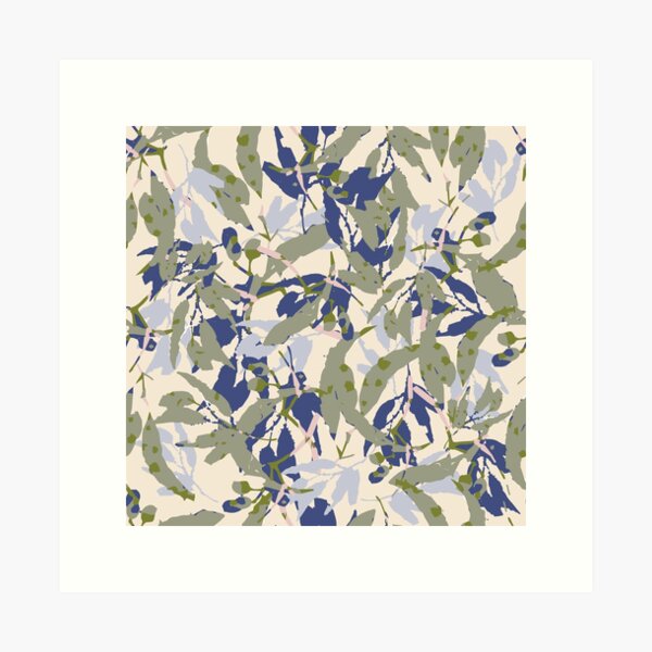 Item preview, Gum Leaf Gentle - Navy/Cream designed and sold by MarianneTowArt.