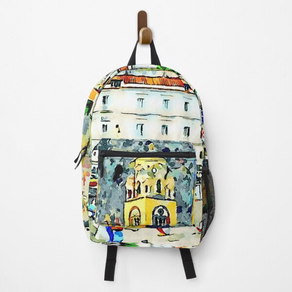 Item preview, People with white building and yellow bell tower designed and sold by Giuseppe Cocco.