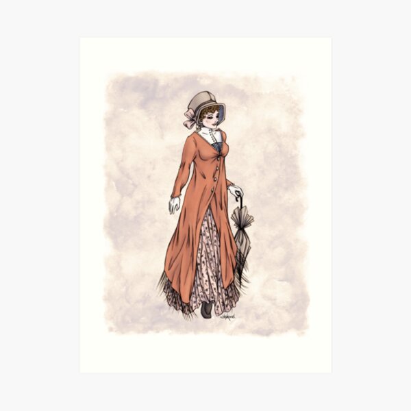 Miss Phoebe Churcham - Regency Fashion Illustration Art Print
