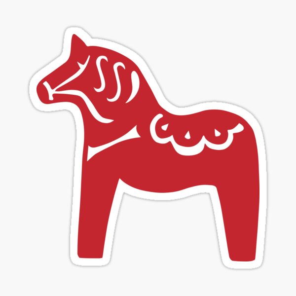 Swedish Red Dala Horse Dalhäst Sticker