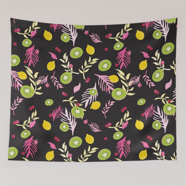 Item preview, Kiwi fruit and cherries pattern designed and sold by SweetCoolVibes.