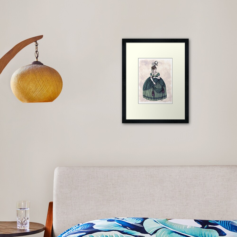 Viscountess Garvestone - Regency Fashion Illustration Framed Art Print