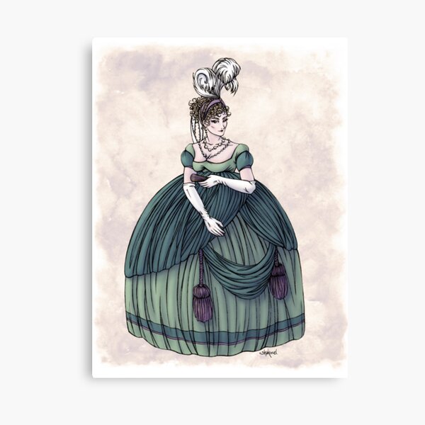 Viscountess Garvestone - Regency Fashion Illustration Canvas Print