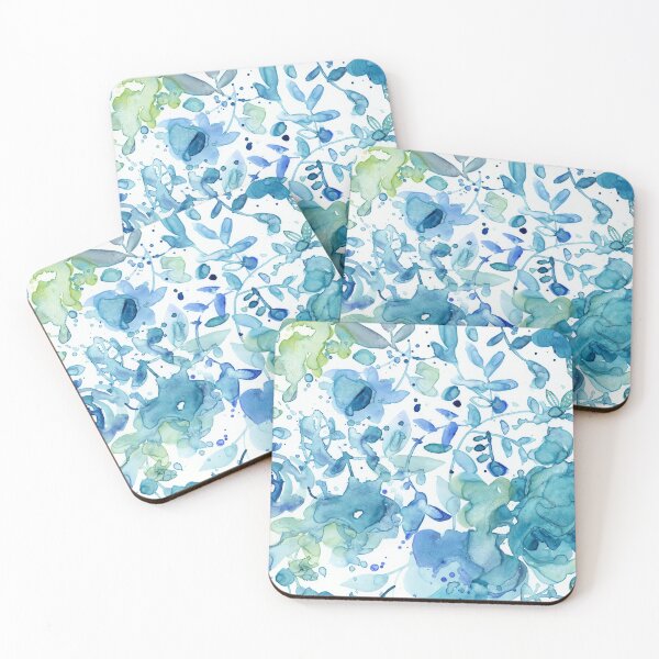 Item preview, Good vibes turquoise floral watercolor   designed and sold by Sue Zipkin.
