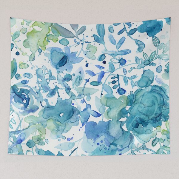 Item preview, Good vibes turquoise floral watercolor   designed and sold by Sue Zipkin.