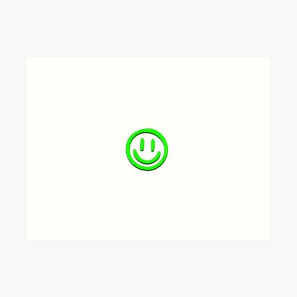 Smiley Face Logo Green Art Print For Sale By Thesaturnking Redbubble 