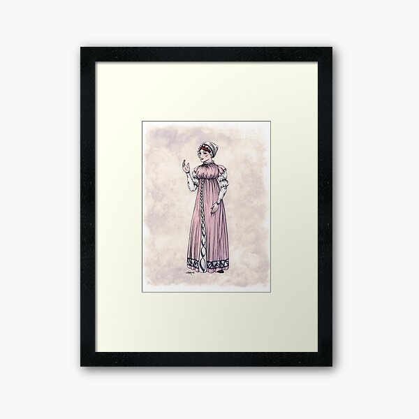 Lady Tabitha Newick - Regency Fashion Illustration Framed Art Print