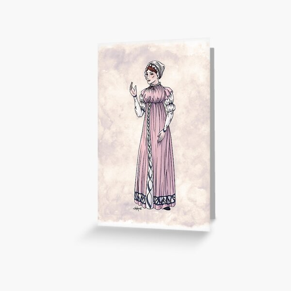 Lady Tabitha Newick - Regency Fashion Illustration Greeting Card
