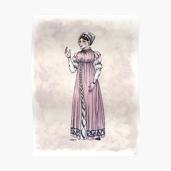 Lady Tabitha Newick - Regency Fashion Illustration Poster