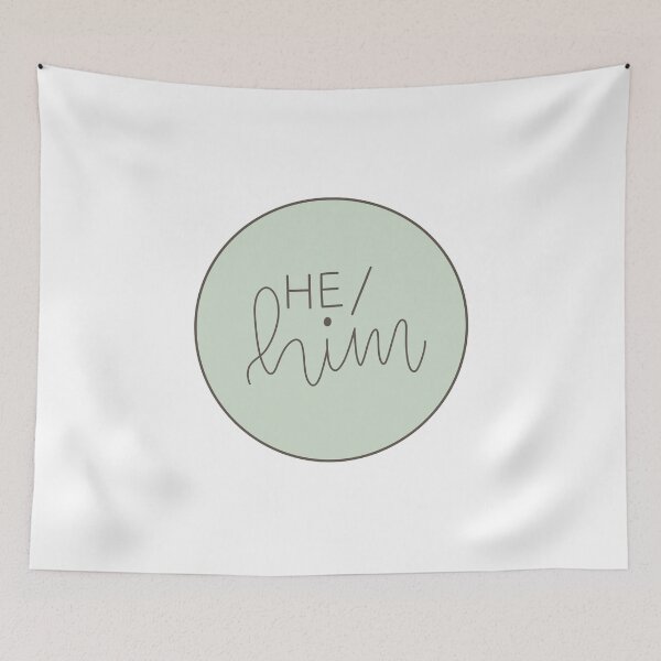 Item preview, he/him - he him nonbinary circle badge designed and sold by cameronbaba.