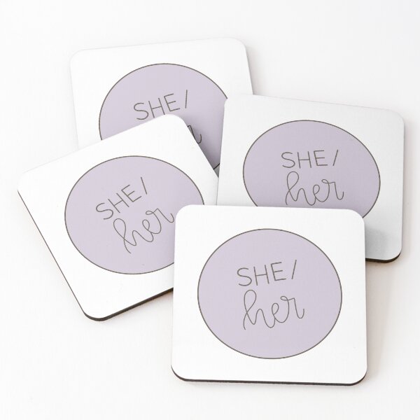Item preview, she/her - she her nonbinary circle badge designed and sold by cameronbaba.