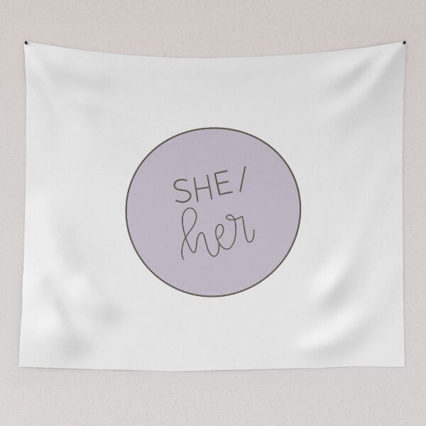 Item preview, she/her - she her nonbinary circle badge designed and sold by cameronbaba.