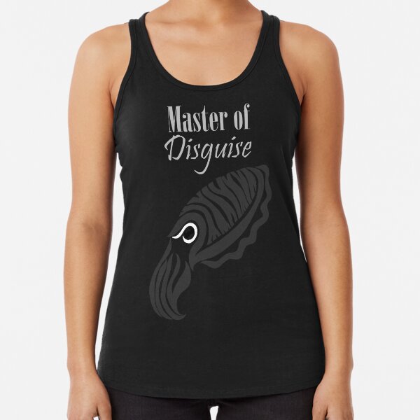 Master of Disguise - Tribalish Cuttlefish (for dark-colored items) Racerback Tank Top