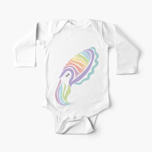 Deep-sea Pastel - Tribalish Cuttlefish Long Sleeve Baby One-Piece