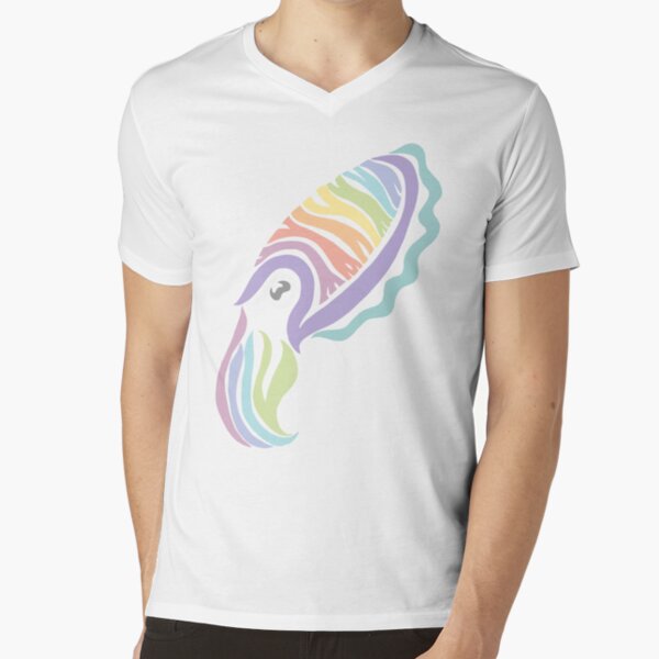 Deep-sea Pastel - Tribalish Cuttlefish V-Neck T-Shirt