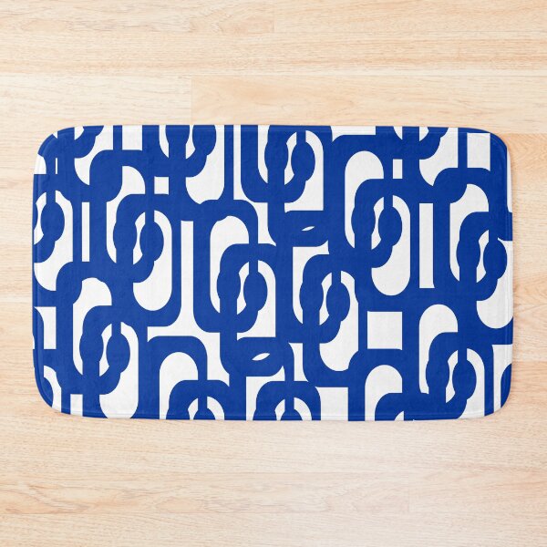 Item preview, Bright Blue and White Mid-century Modern Loop Pattern designed and sold by kierkegaard.