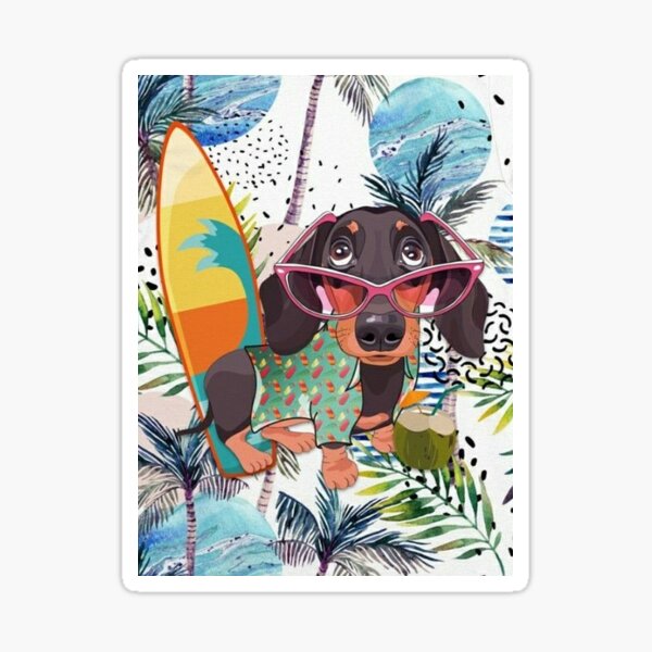 Dachshund Dog popart art Sticker