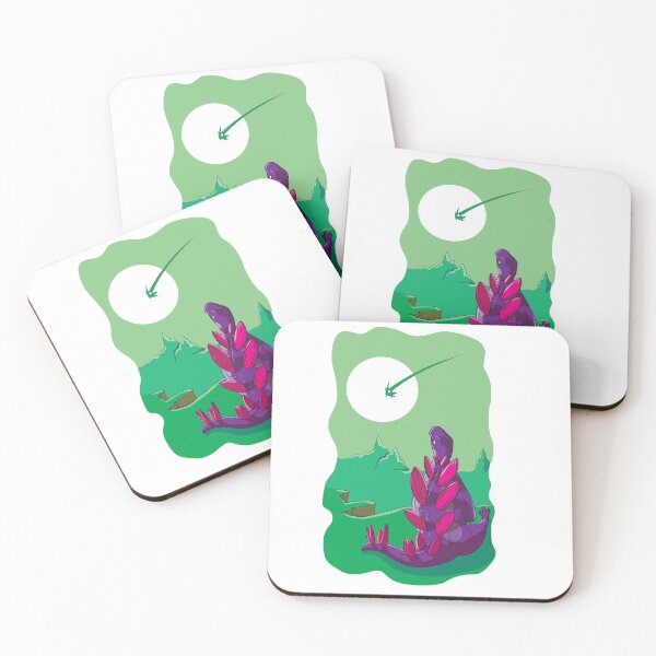 Item preview, Dinosaur looking at the stars with meteors in the sky Stegosaurus designed and sold by Ilustra  Ideia.