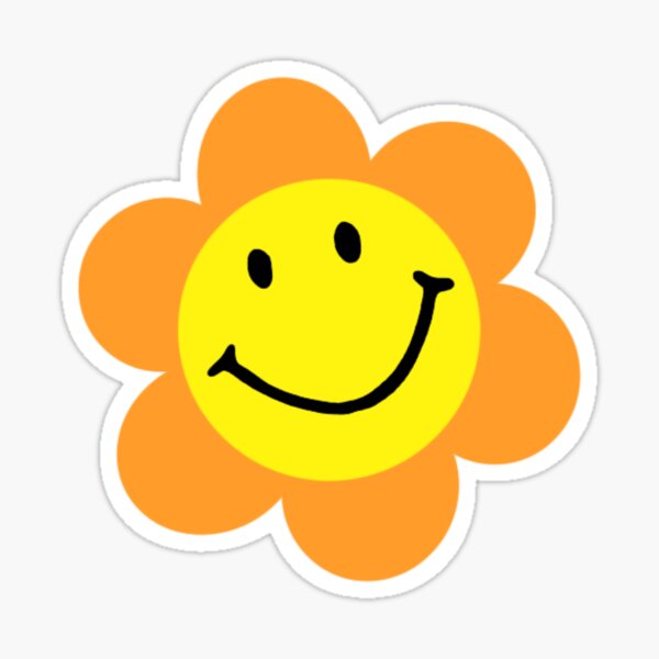 "Smiley Orange Flower" Sticker by IslaC38 | Redbubble