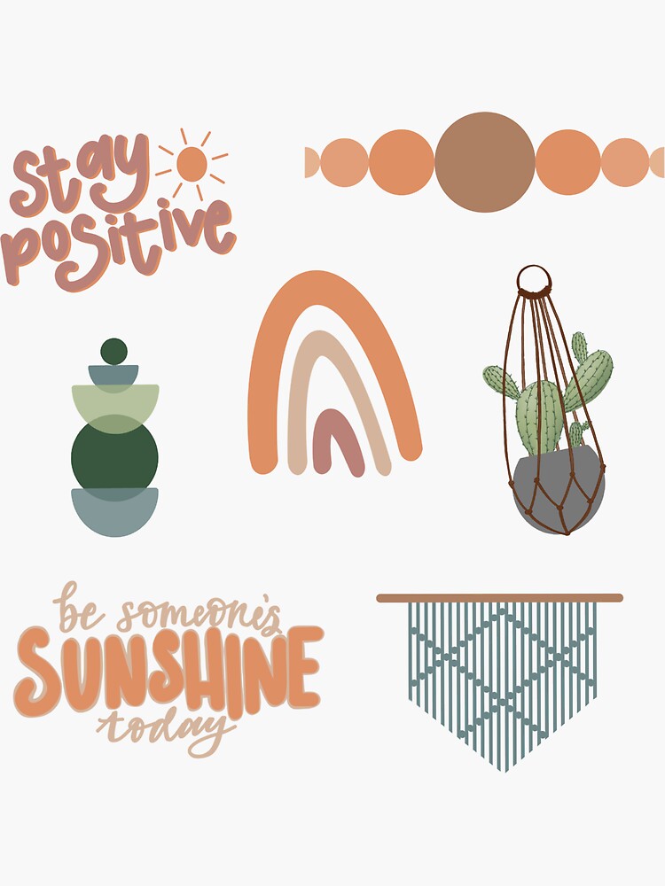 Boho Sticker Pack Sticker For Sale By Charlysey278 Redbubble