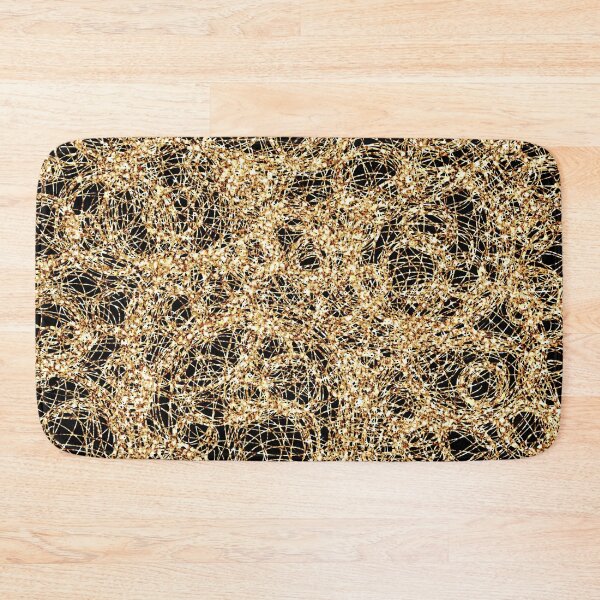 Item preview, Gold Thread on Black Abstract designed and sold by homedeco.
