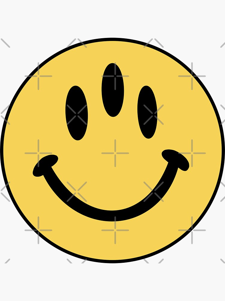 3-EYE GLOSSIER SMILEY Sticker for Sale by Glossypop
