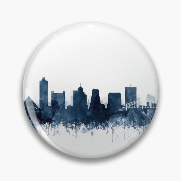 Item preview, Memphis SkylineWatercolor Navy Blue by Zouzounio Art designed and sold by zouzounioart.