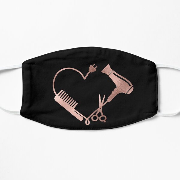 Rose gold Heart Love Hair Stylist Salon Flat Mask