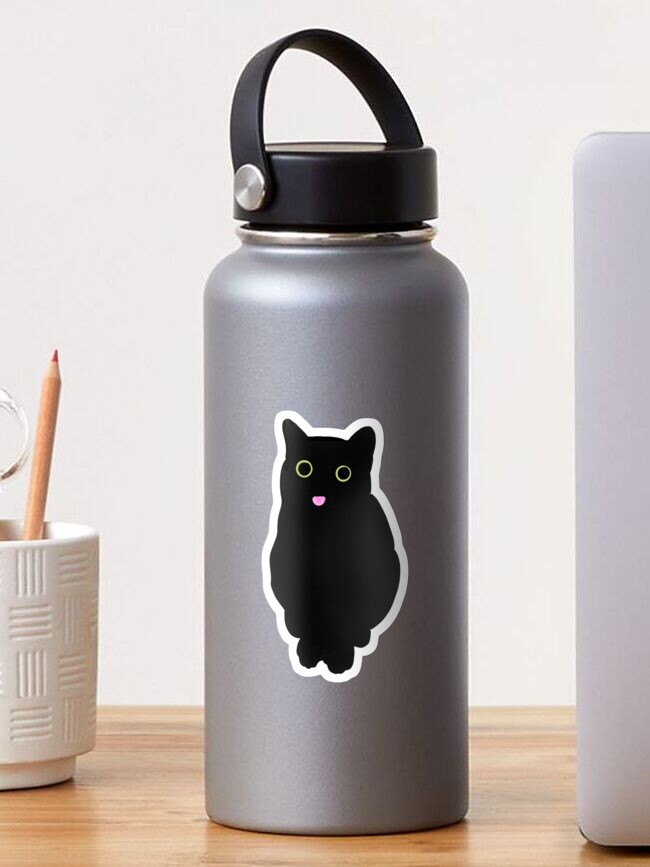 Derpy Black Cat Vinyl Stickers 3x3 – MiiveiArt