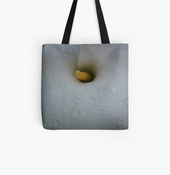 White Calla Lily All Over Print Tote Bag