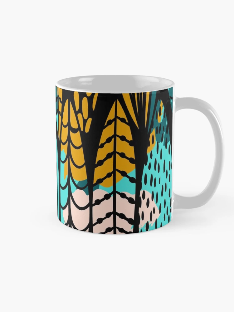 Thumbnail 3 of 6, Coffee Mug,  Abstract Leaves Pattern designed and sold by masterbones.