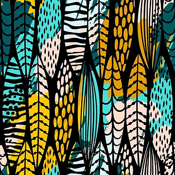 Artwork thumbnail, Abstract Leaves Pattern by masterbones
