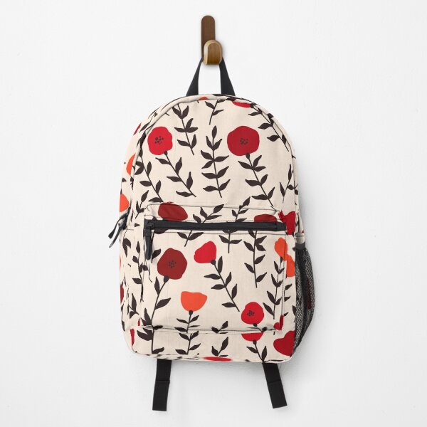 Poppy Flower Pattern Backpack