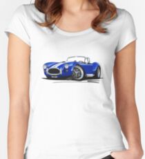 AC / Shelby Cobra Blue (White Stripes) Women's Fitted Scoop T-Shirt