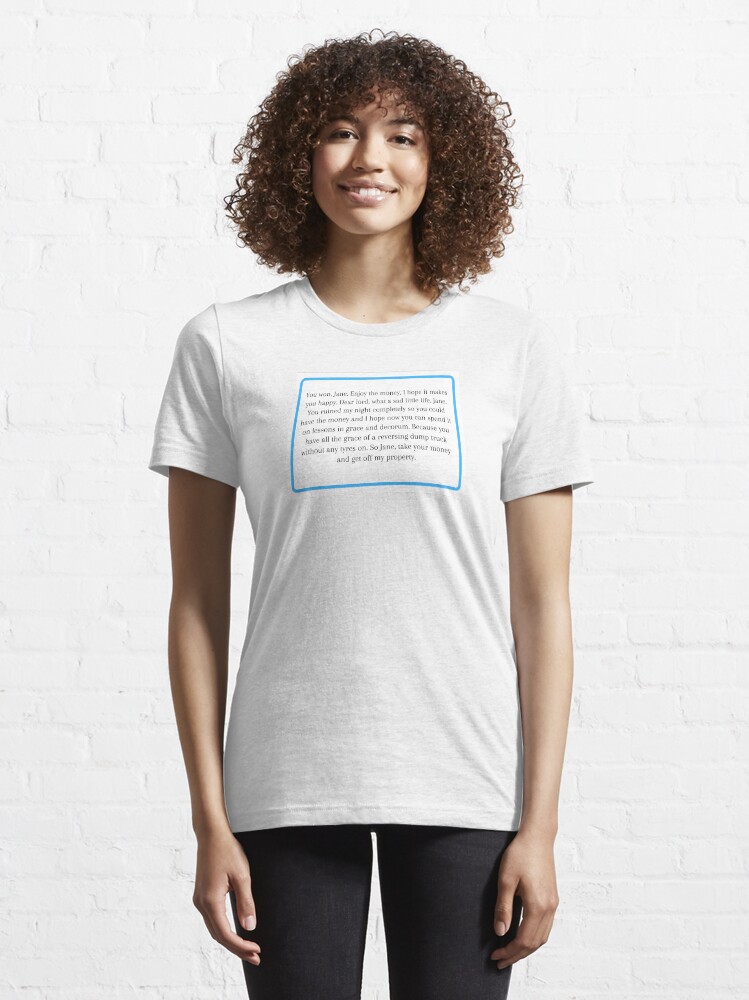 jane come dine with me t shirt