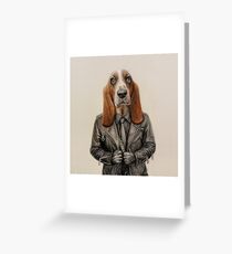 Basset Hound in leather Greeting Card