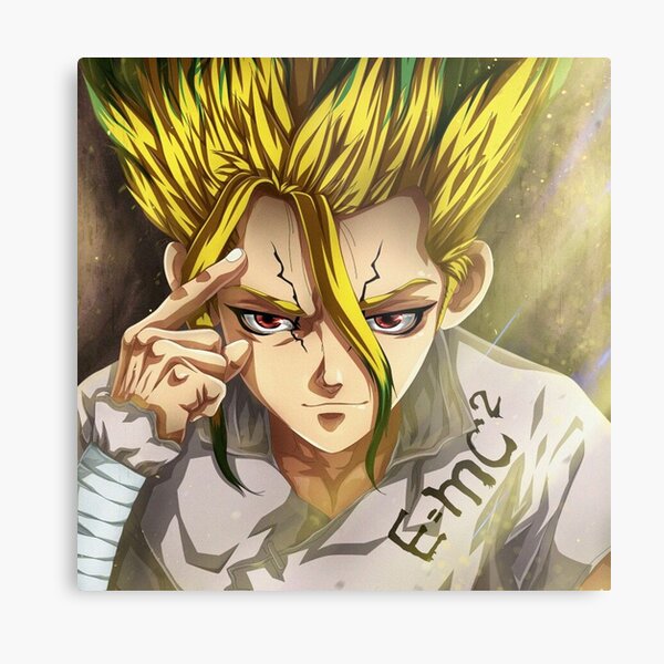 Senku Thinking Poster - Dr Stone Metal Print