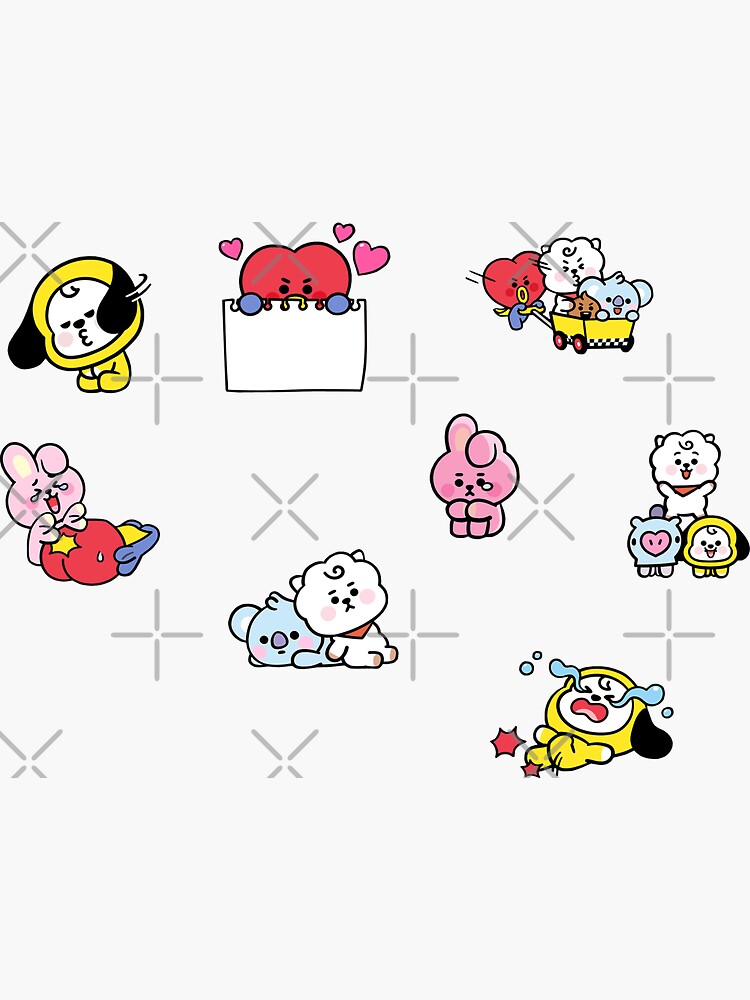 Pegatina Bt21 Baby Cooky Chimmy Rj Shooky Tata Mang Koya De