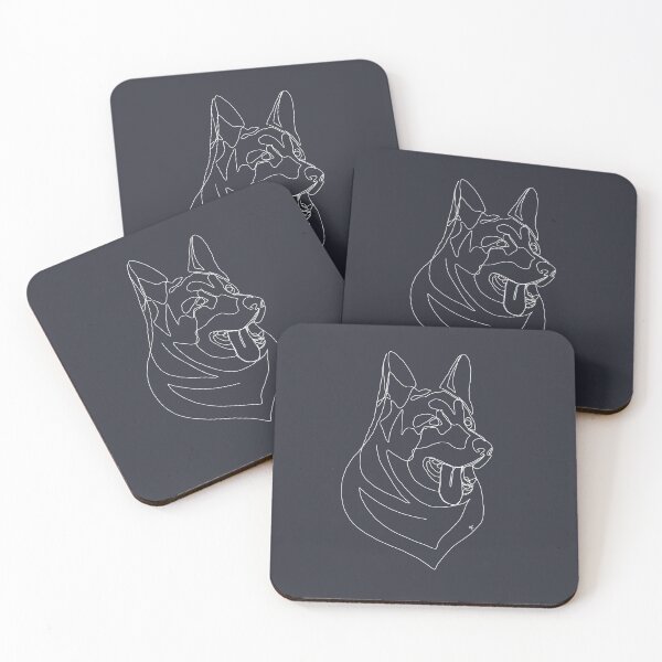 Item preview, German Shepherd One Line White Illustration designed and sold by noiza.