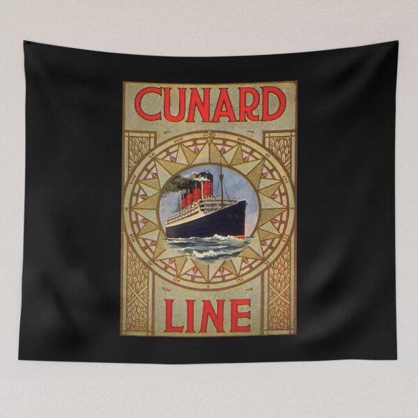 Item preview, Cunard Line retro poster designed and sold by CorasPosters.