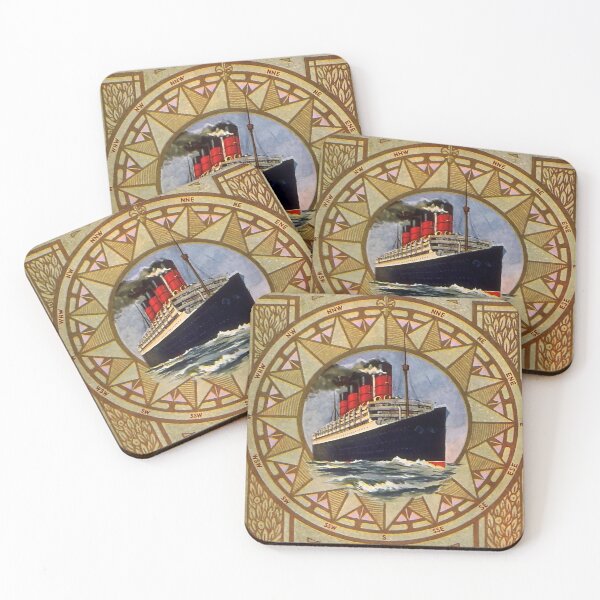 Item preview, Cunard Line retro poster designed and sold by CorasPosters.