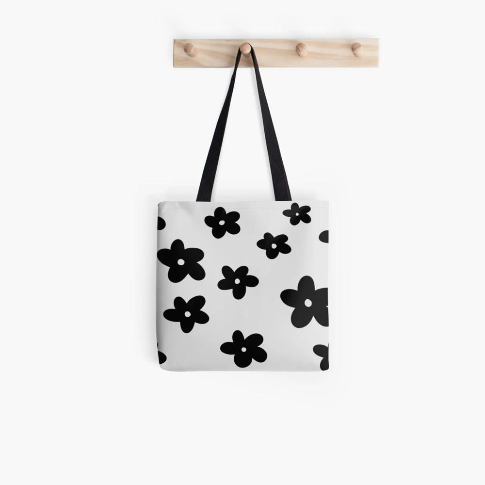 Black and white flower bag sale