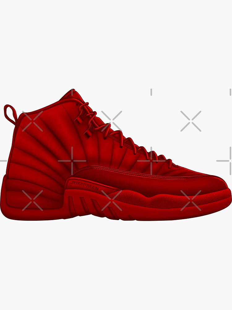 Jordan 12 GYM RED Air Sneaker Sticker for Sale by SneakerShop Redbubble