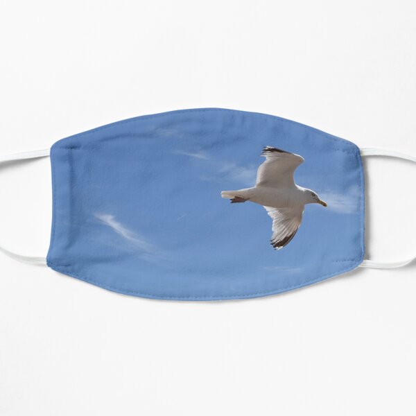 Seagull over Brighton Beach Flat Mask