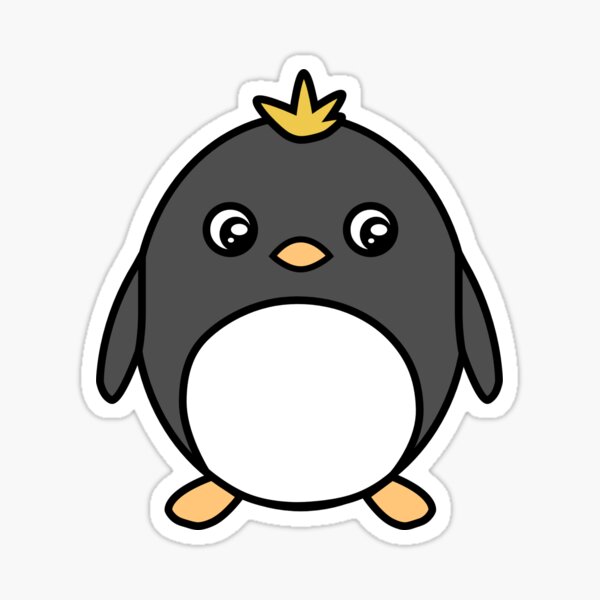 Cute Penguin with Yellow Hair Eating a Fish