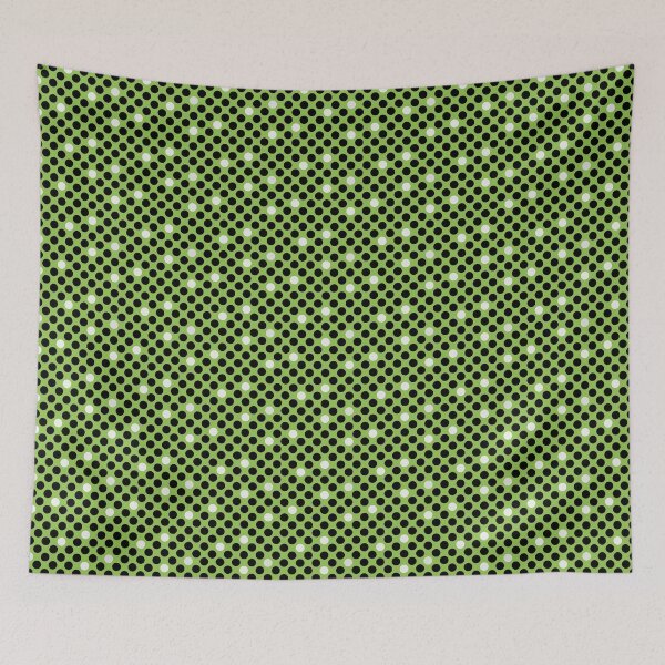 Item preview, Black and White Polka Dots on Green designed and sold by Zerasu.