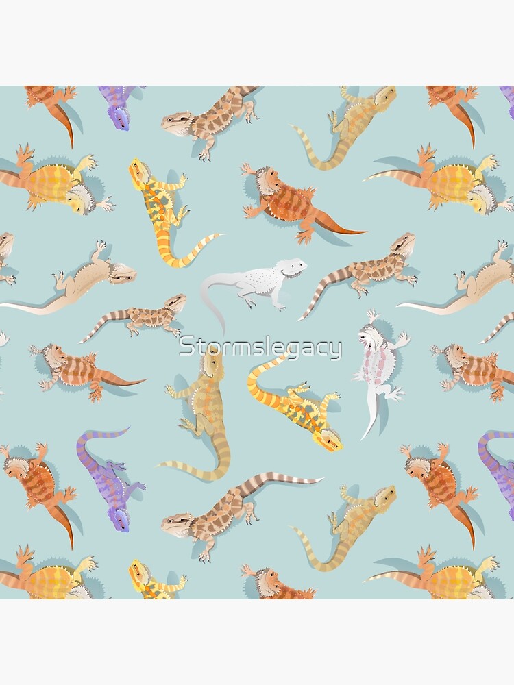 Thumbnail 2 of 2, Tote Bag, Bearded Dragon Blue Scatter Pattern designed and sold by Stormslegacy.