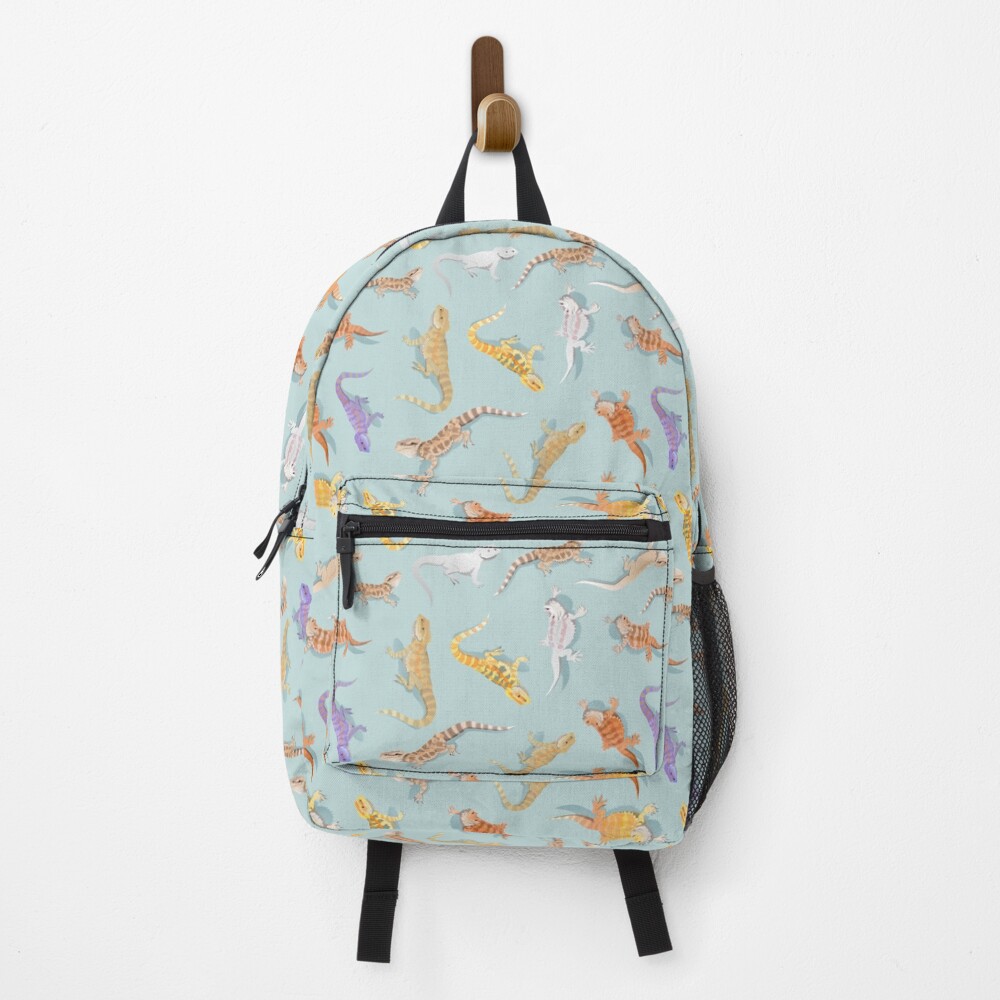 Bearded Dragon Blue Scatter Pattern Backpack