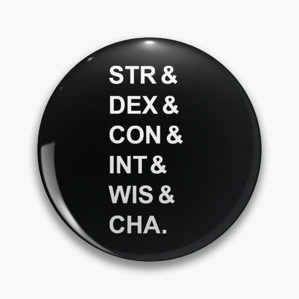 Item preview, STR DEX CON INT WIS CHA blanco sobre negro designed and sold by NemJames.