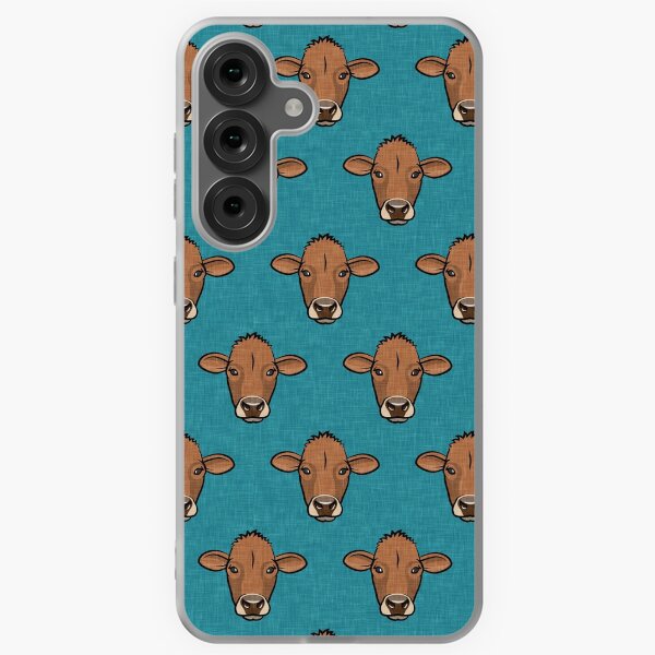 Item preview, Brown cows on teal designed and sold by littlearrow.